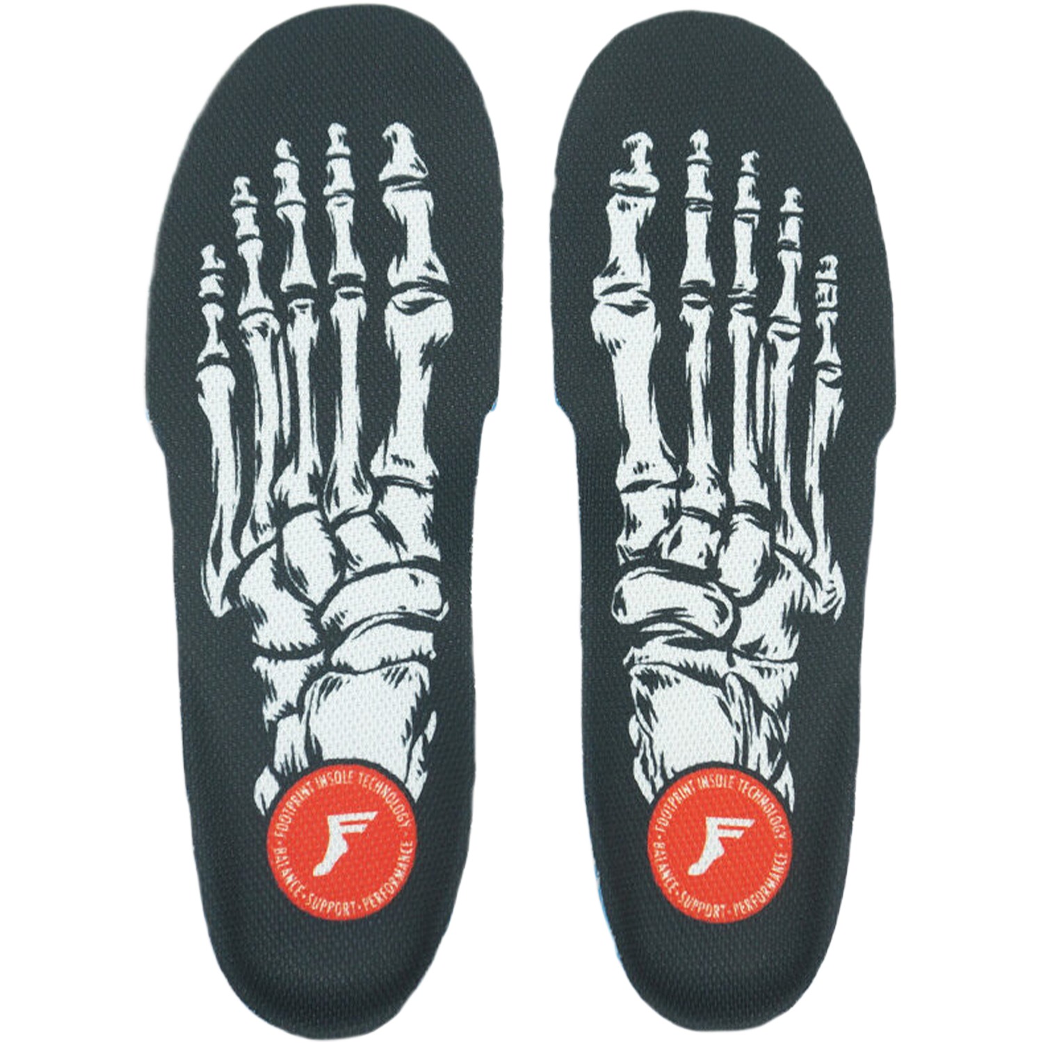 Footprint Insoles Kingfoam Orthotics Fluid-X Skeleton Black Shoe ...